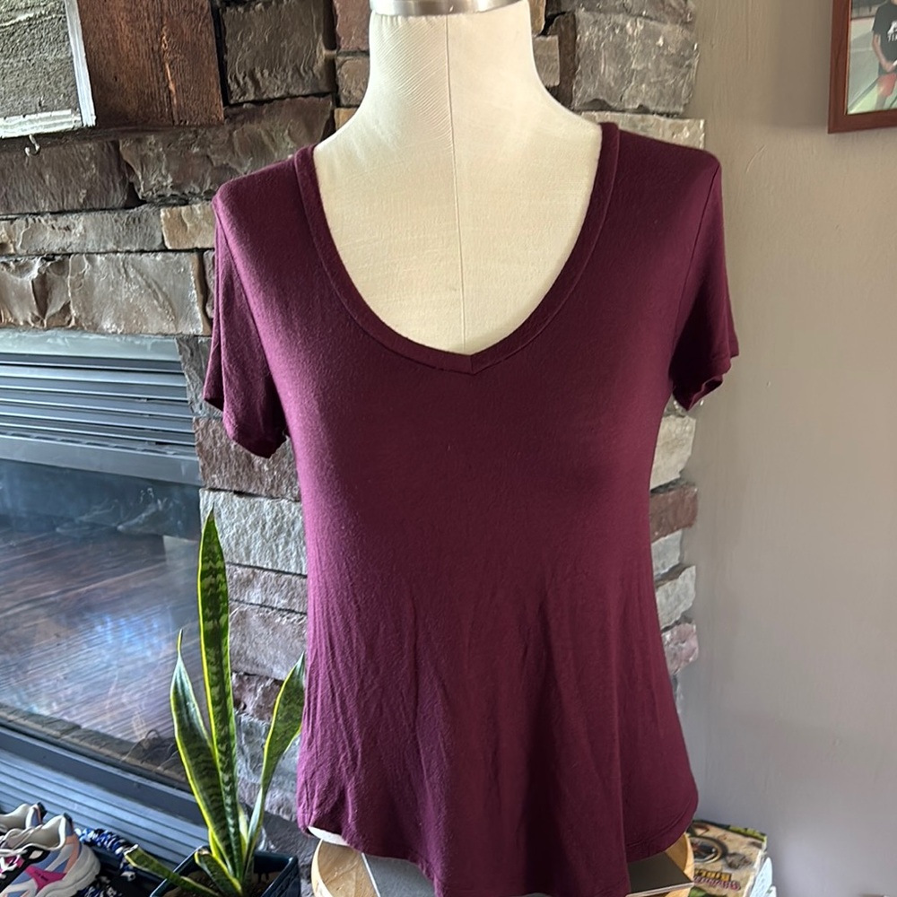 Aeropostale purple/eggplant Fitted Short Sleeve T-Shirt